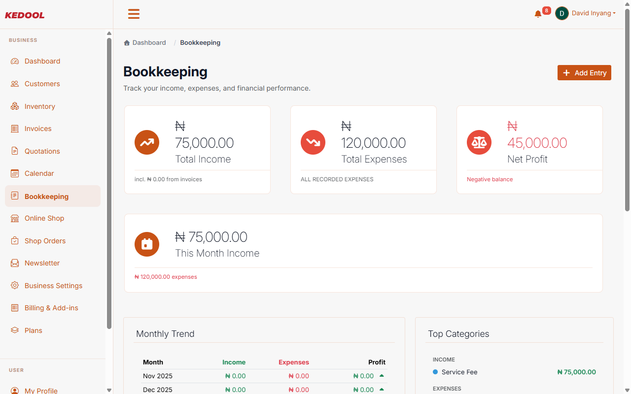 Bookkeeping & Reports
