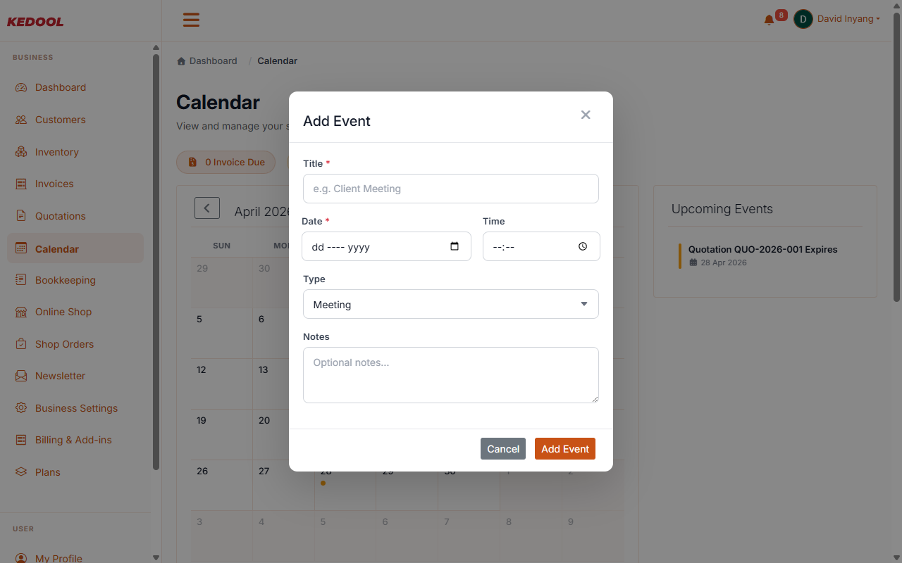 Calendar & Scheduling