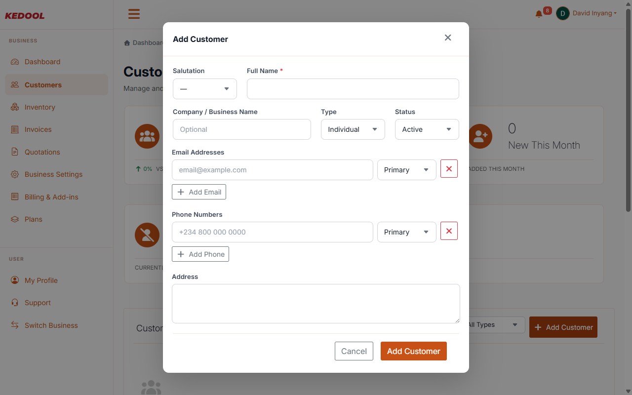 Customers (CRM)