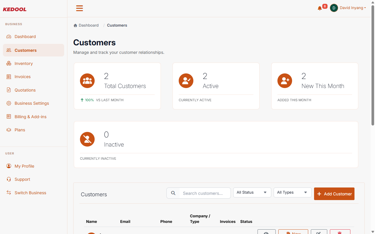 Customers (CRM)