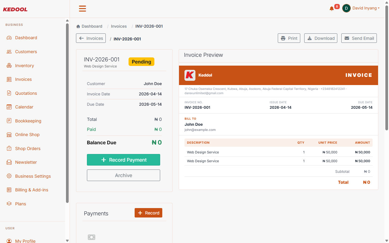 Invoicing & Payments