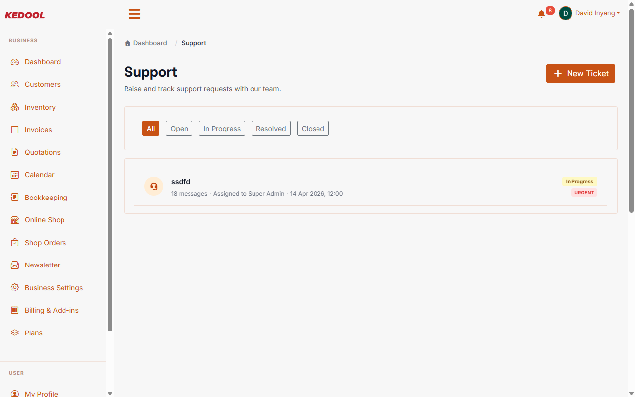 Support Tickets